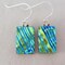 Green Dichroic Fused Glass Dangle Earrings product 1